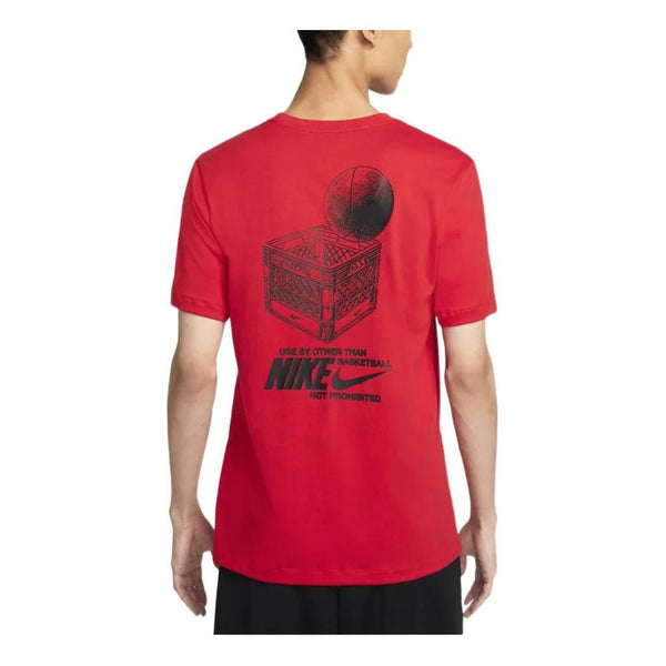 Футболка Men's Nike Logo Geometry Pattern Printing Round Neck Short Sleeve University Red T-Shirt, мультиколор