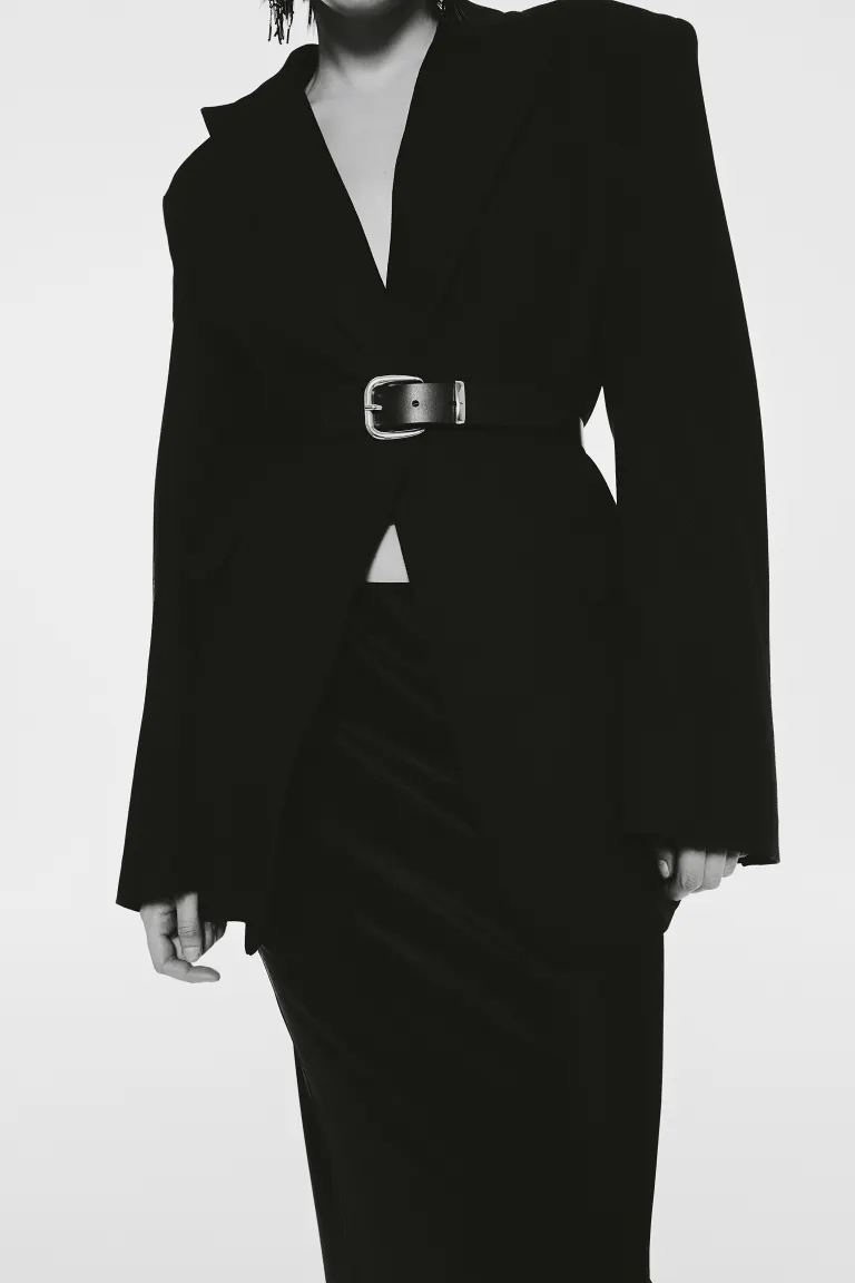 

Атласная юбка макси H&M, черный