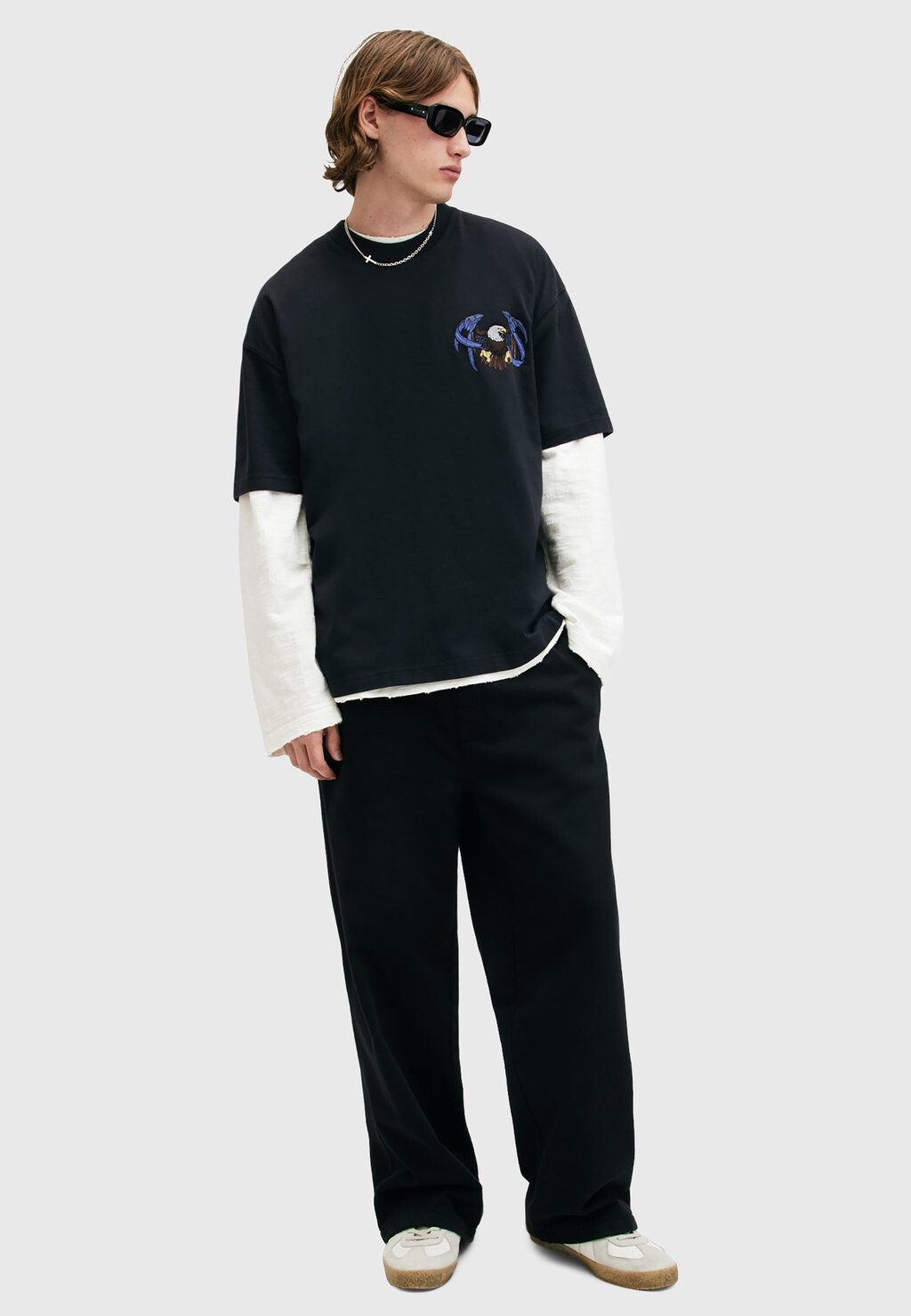 

Футболка с принтом SOARER CREW AllSaints, черный