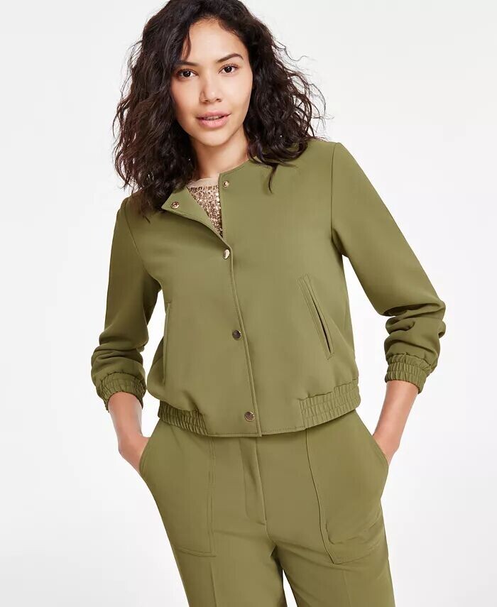 

Женский бомбер из твила Anne Klein, зеленый