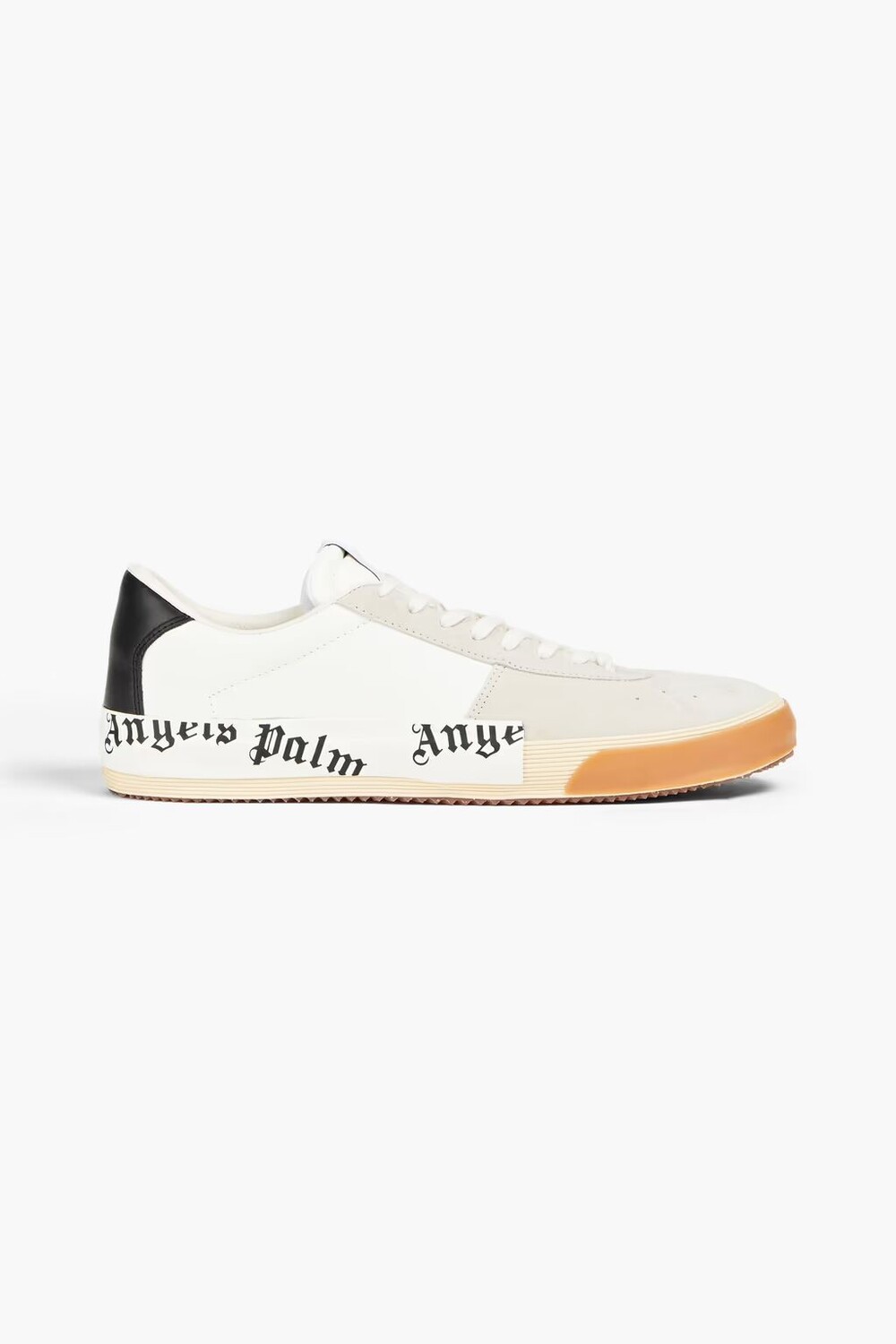 

Кроссовки New из кожи и замши с вулканизированным принтом Palm Angels, цвет Off-white