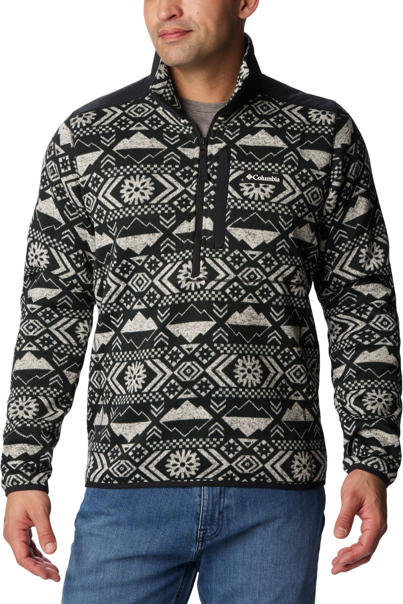Свитер Weather II флисовый пуловер с молнией до половины - мужской Columbia, черный пальто l space hygge цвет sweater weather plaid