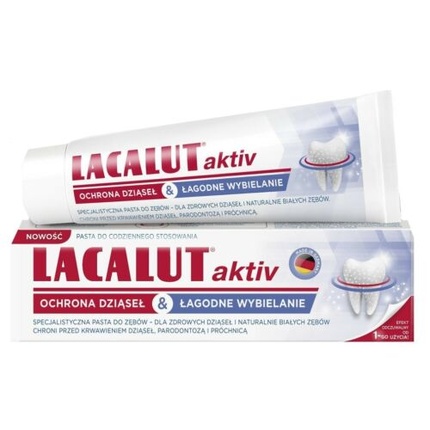цена Зубная паста Lacalut Activ Защита десен Активное отбеливание зубов 75 мл, Zdrovit