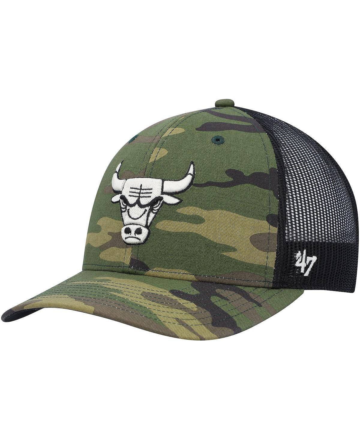 цена Мужская камуфляжная черная кепка Chicago Bulls Trucker Snapback '47 Brand