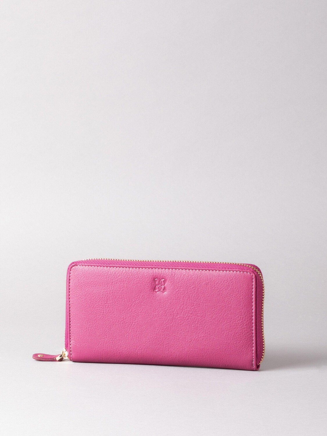 

Большой кожаный кошелек на молнии Lakeland Leather, розовый