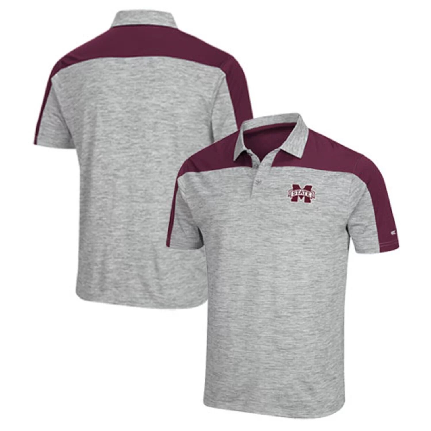 

Мужская футболка-поло Colosseum Grey/Maroon Mississippi State Bulldogs Einstein