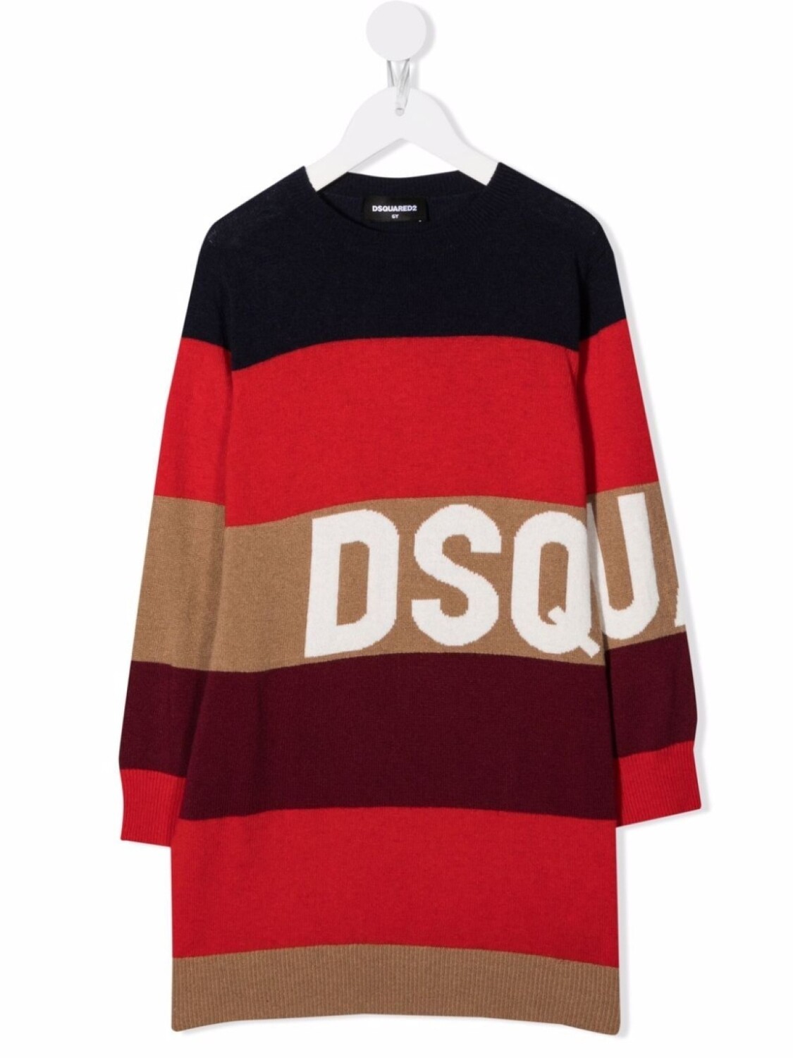 

DSQUARED2 KIDS платье миди в полоску, красный