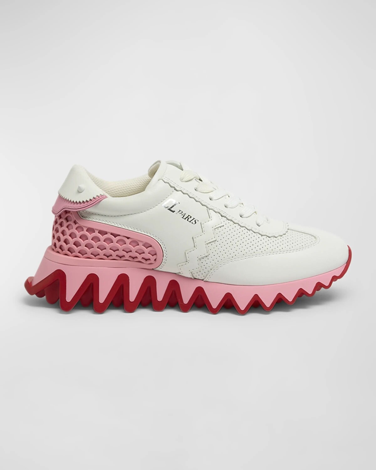 

Кожаные кроссовки Loubishark Donna с красной подошвой Christian Louboutin, цвет White/Calipso