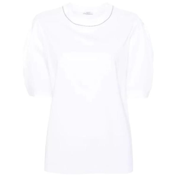 

Футболка bead-trim stretch-cotton t-shirt Peserico, белый