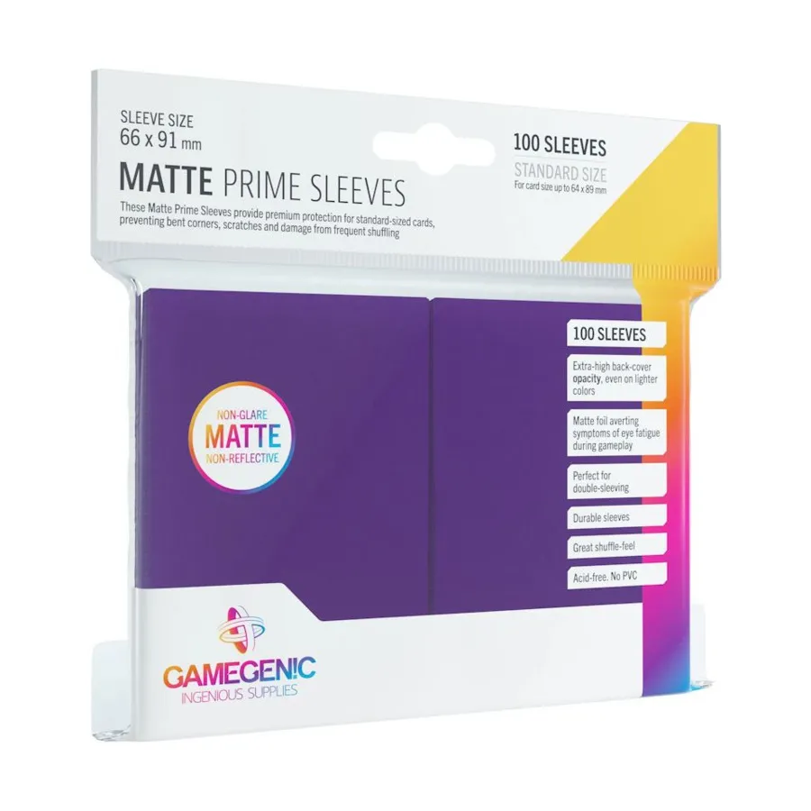 

Матовые рукава — фиолетовые (10 упаковок по 100 шт.), Prime Sleeves (GameGenic)