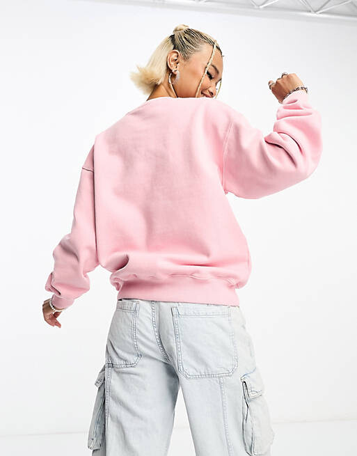 

Нежно-розовый свитшот с круглым вырезом и логотипом ангелов Fiorucci