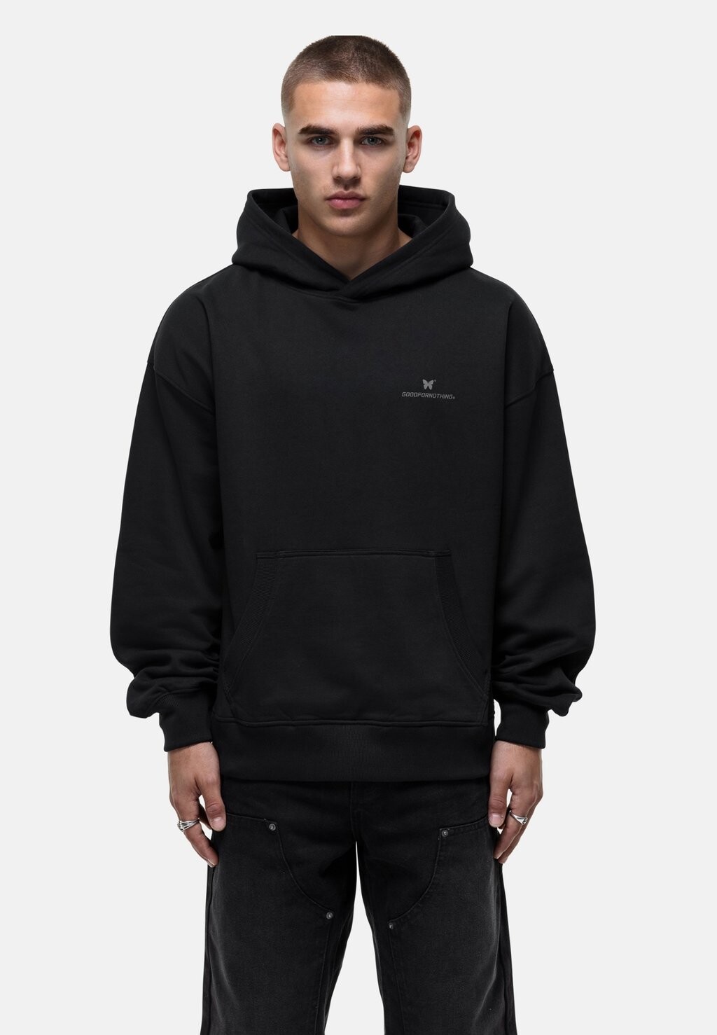 

Толстовка с капюшоном OVERSIZED SPIRT BLACK PULLOVER Good For Nothing, черный