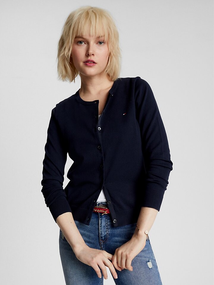 

однотонный кардиган на пуговицах Tommy Hilfiger