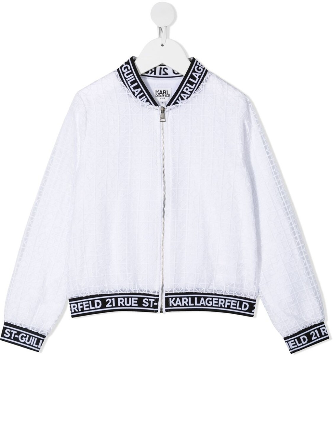 

Karl Lagerfeld Kids бомбер Ceremony из органзы, белый