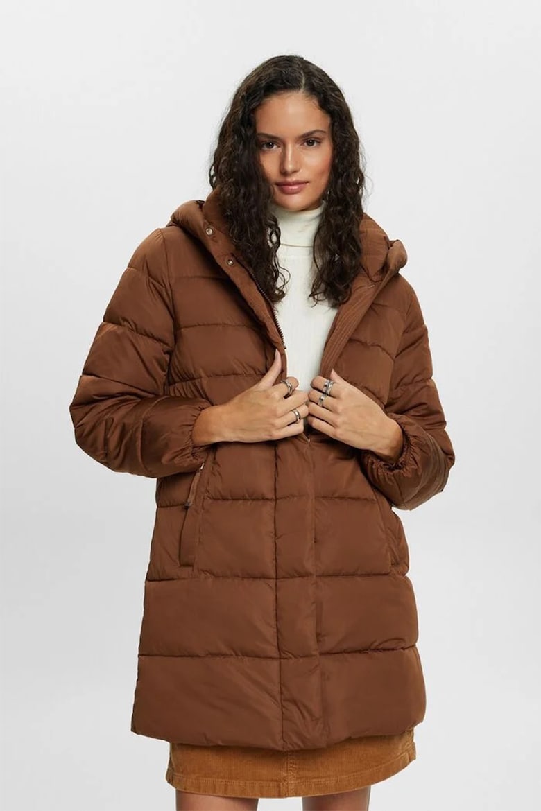 Непромокаемая зимняя куртка с капюшоном Esprit, коричневый