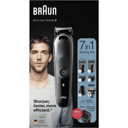 

S5 Mgk5345 Многофункциональный триммер для бороды 7 в 1, Braun