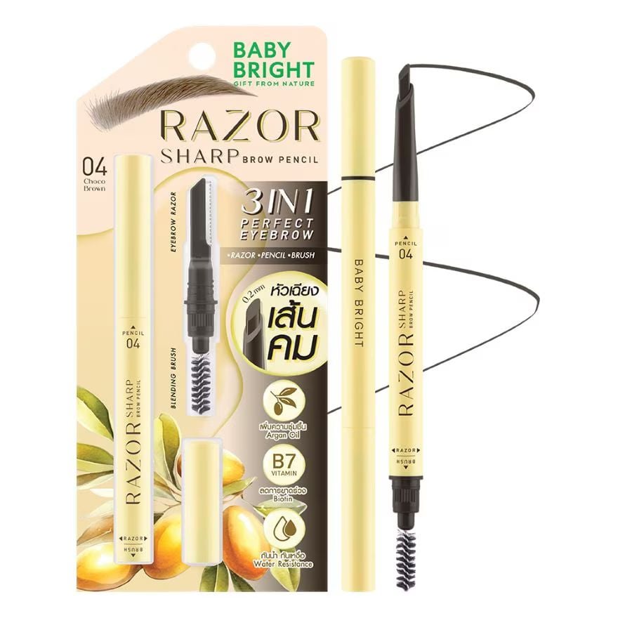 

Baby Bright Карандаш для бровей Razor Sharp 0,15г. 04 Чоко Браун, Choco Brown