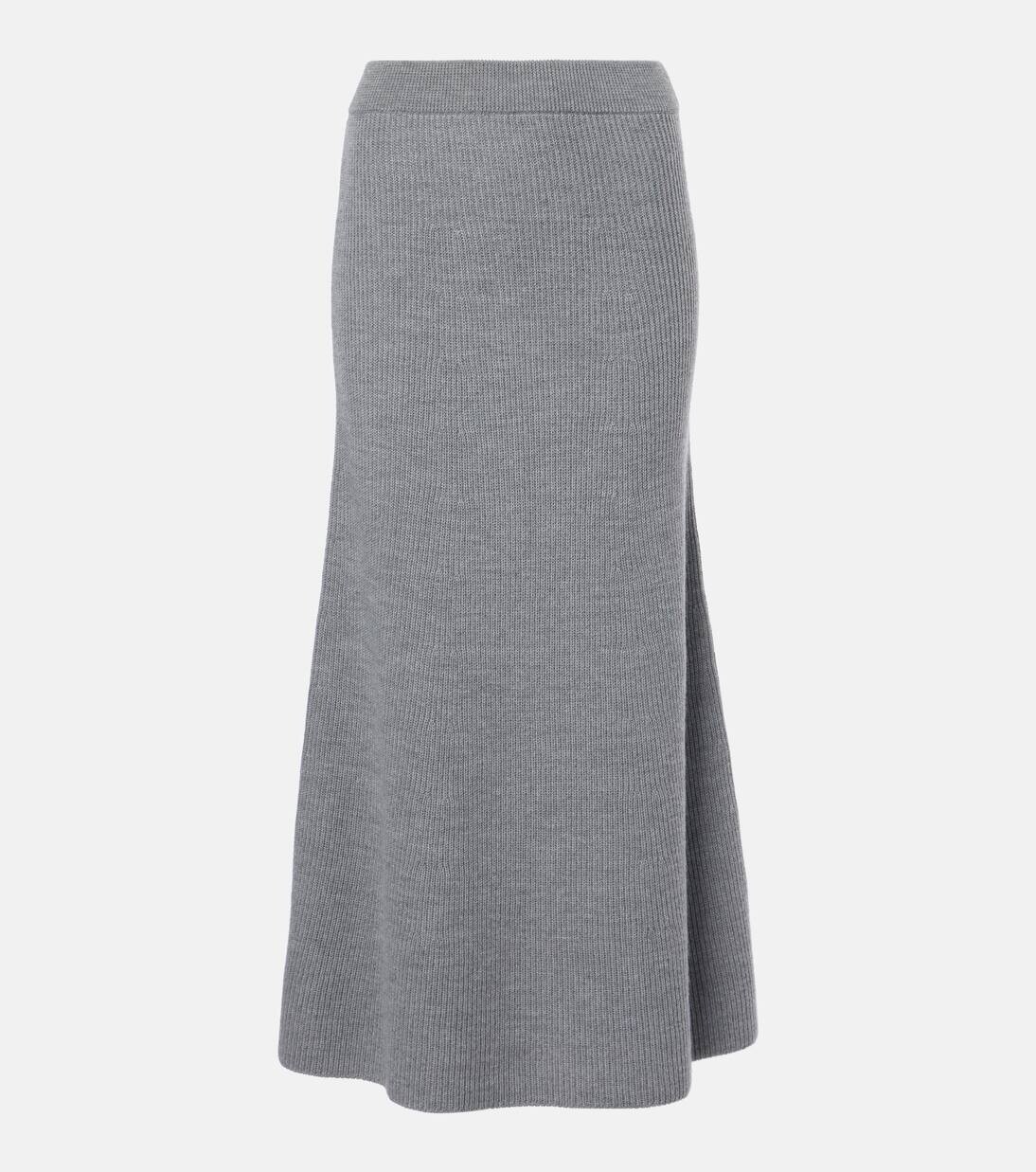 

Длинная юбка из шерсти Leisure Agile Max Mara, цвет grigio chiaro