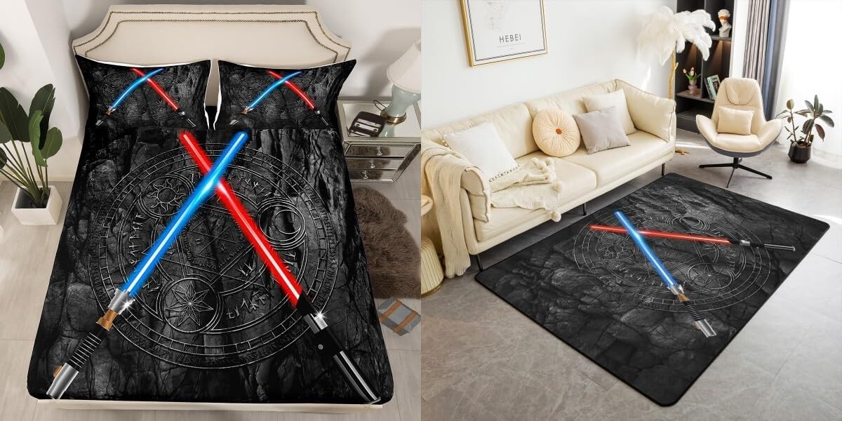 

Castle Fairy Lightsaber Простыня двойного размера и винтажный ковер с геометрическим рисунком из камня