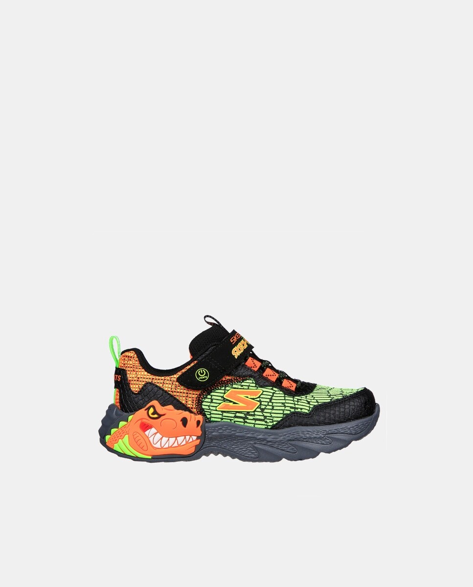 

Детские низкие кроссовки S Lights Dino с подсветкой Skechers, зеленый
