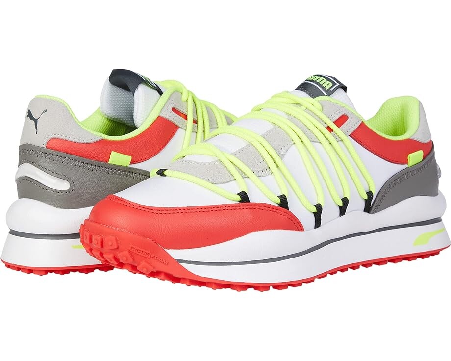

Кроссовки PUMA Lace Rider Retro, цвет Puma White/Poppy Red