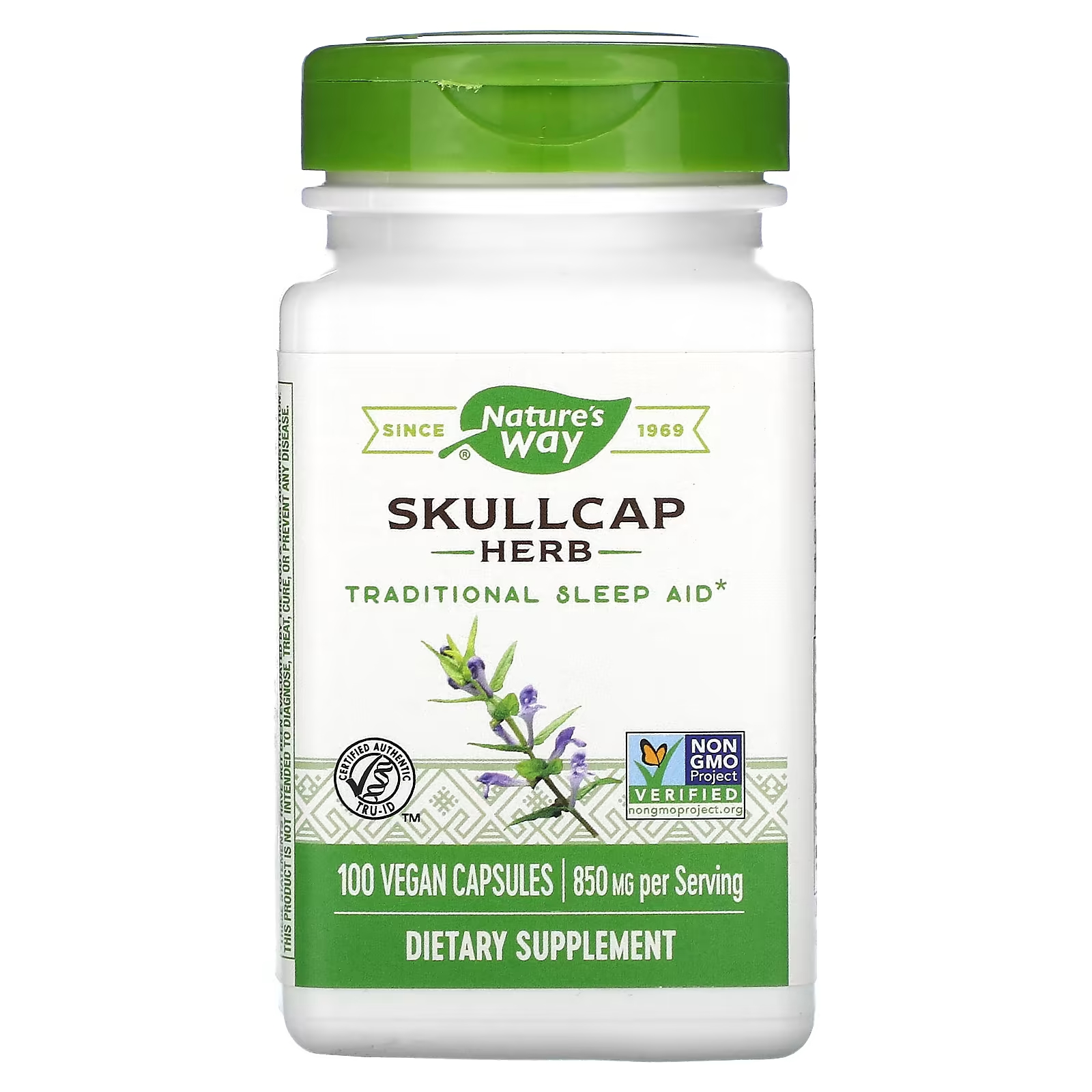 Пищевая добавка Nature's Way Skullcap Herb 850 мг, 100 веганских капсул