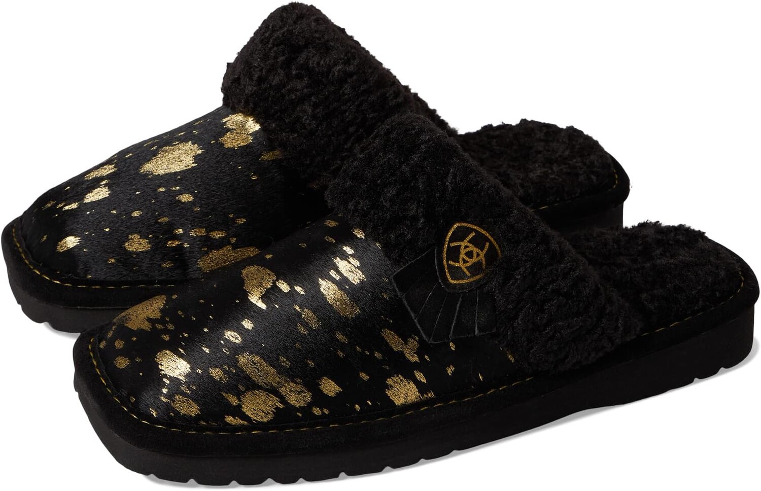 

Тапочки Jackie Square Toe-Exotic Ariat, цвет Black Gold