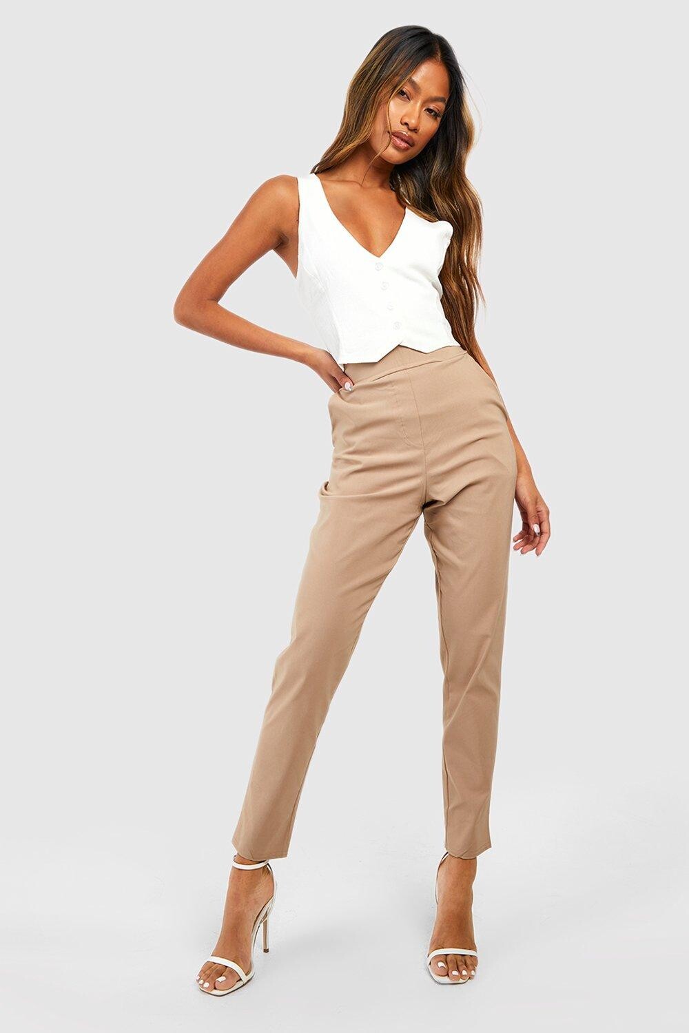

Суперстрейч классические брюки Boohoo, кэмел