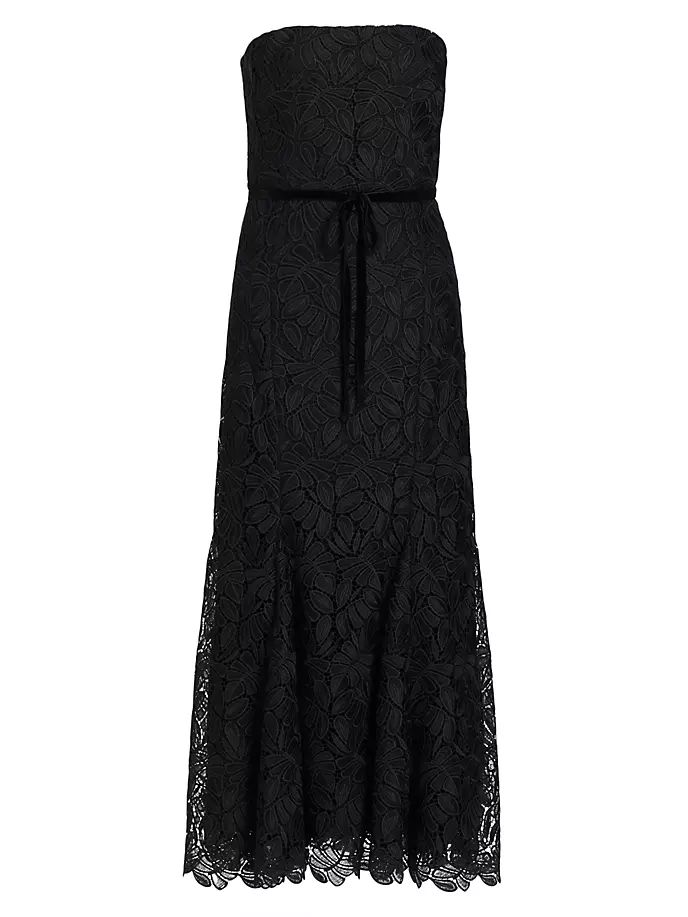 

Кружевное платье миди Elaine Ml Monique Lhuillier, черный