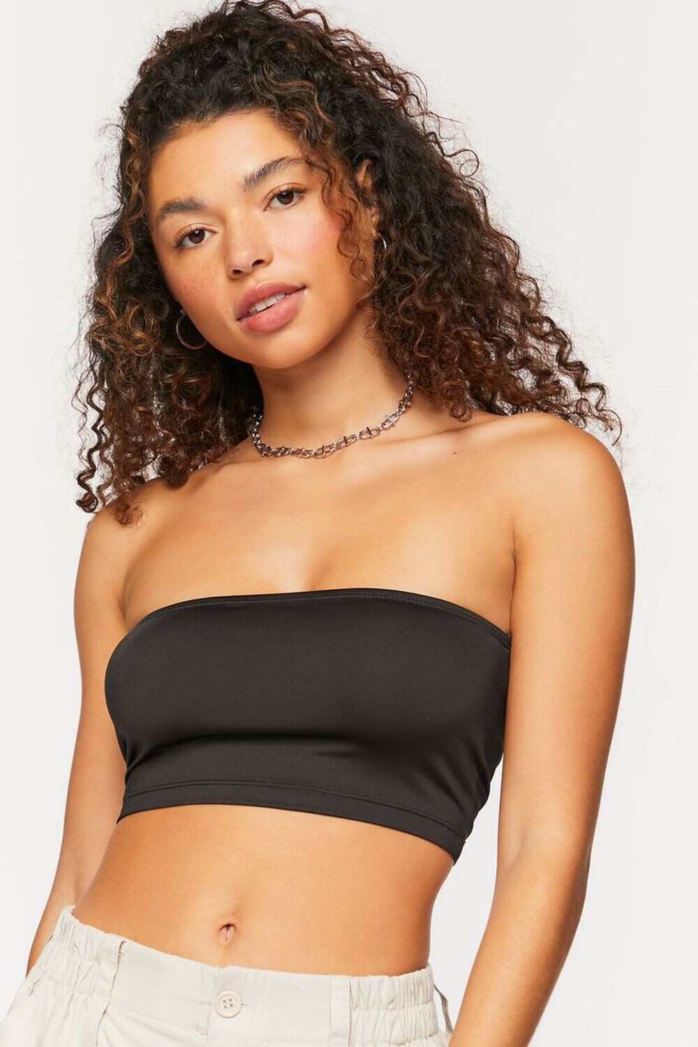 

Укороченный топ без рукавов Forever 21, черный