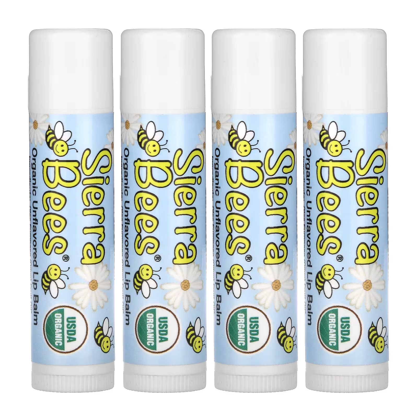 Органические бальзамы для губ Sierra Bees, 4 упаковки по 4,25 г sierra bees набор органических бальзамов для губ 8 в упаковке 4 25 г 15 унций каждый