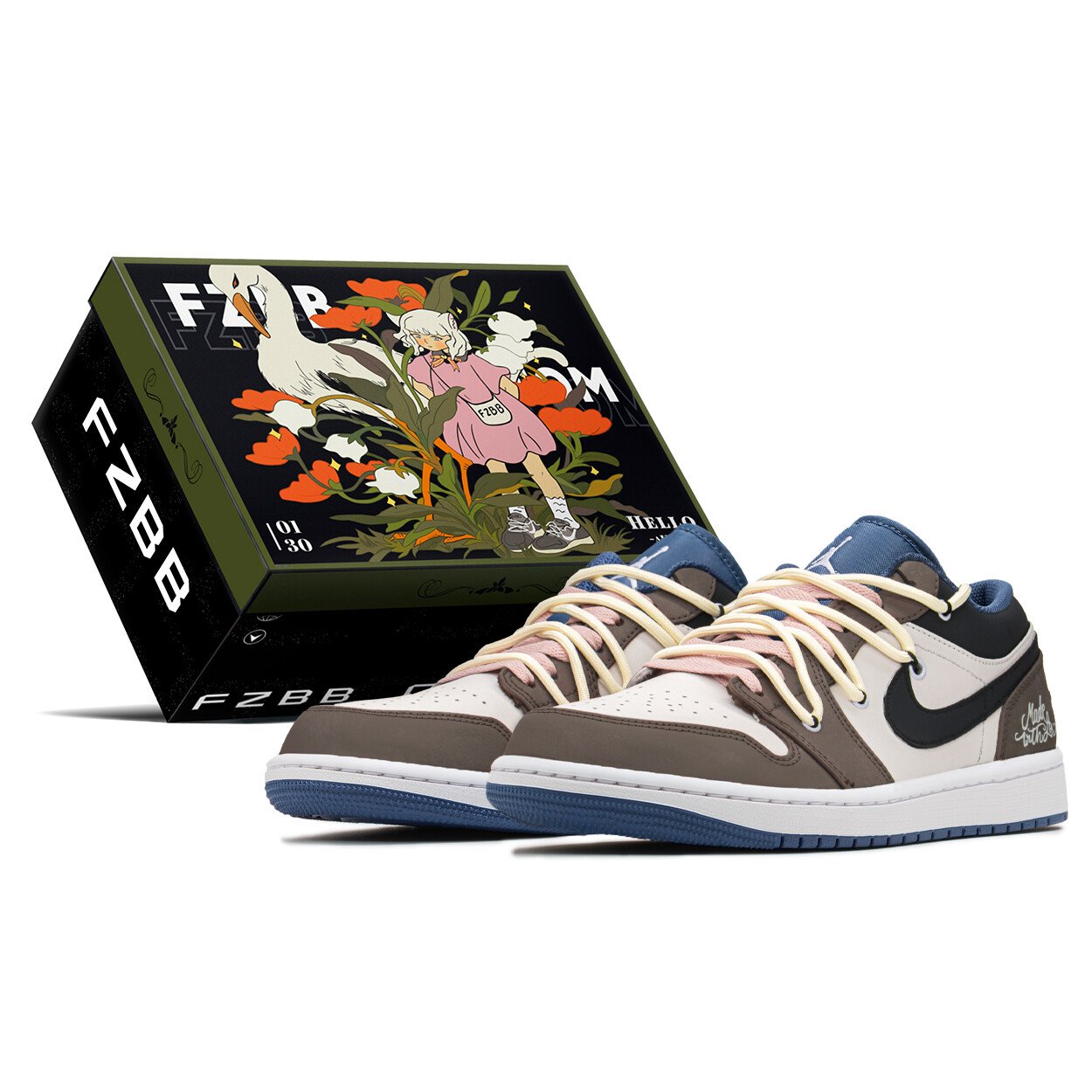 

Кроссовки Air Jordan 1 Vintage Basketball Shoes Men Low-top Grey/brown/beige, коричневый