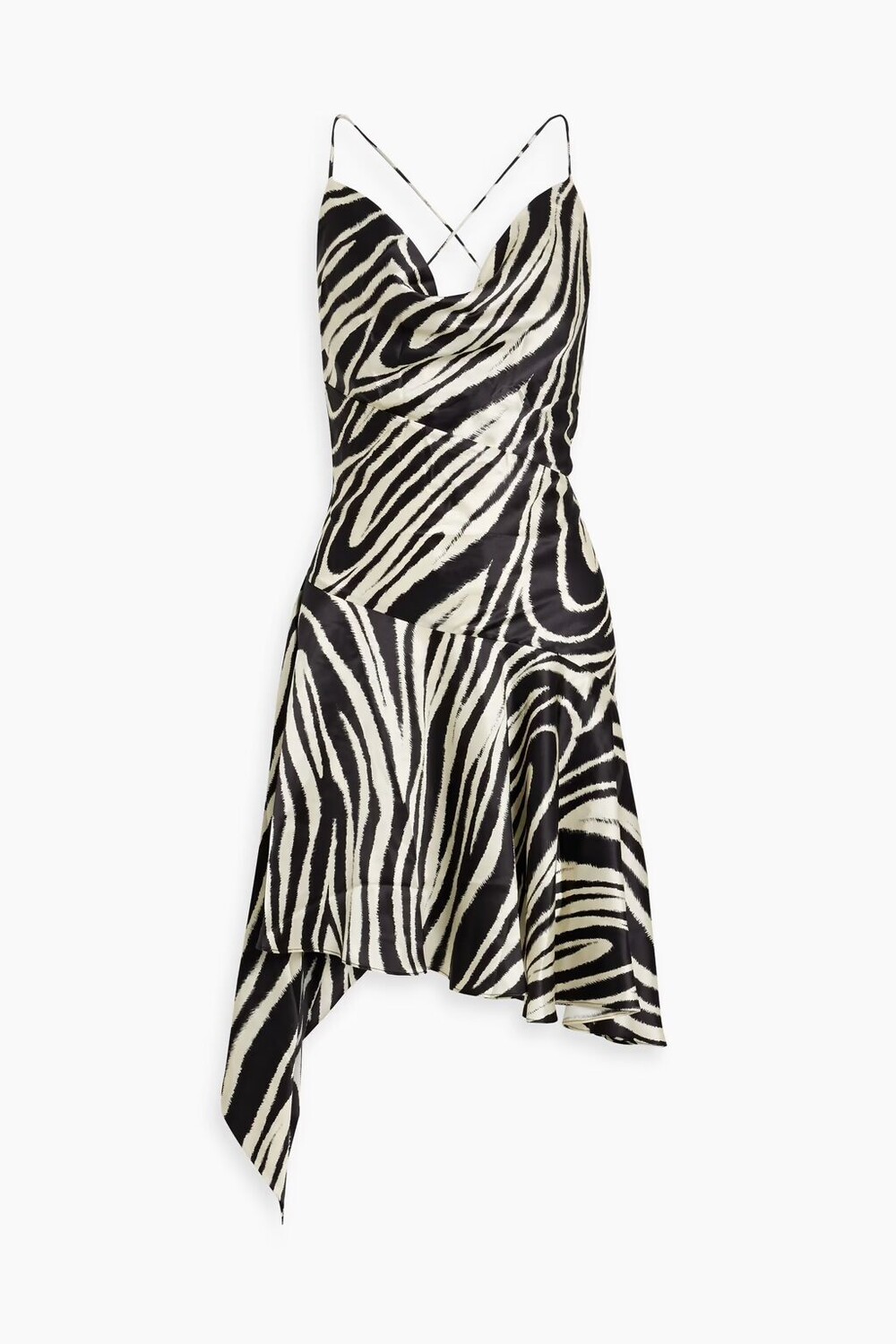 

Платье мини из шелкового атласа с драпировкой Bitty Nicholas, цвет Animal print