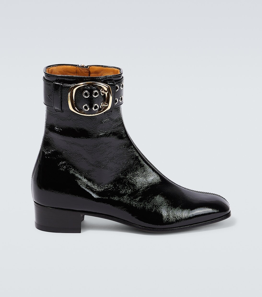 

Сапоги из лакированной кожи с пряжками Gucci, черный
