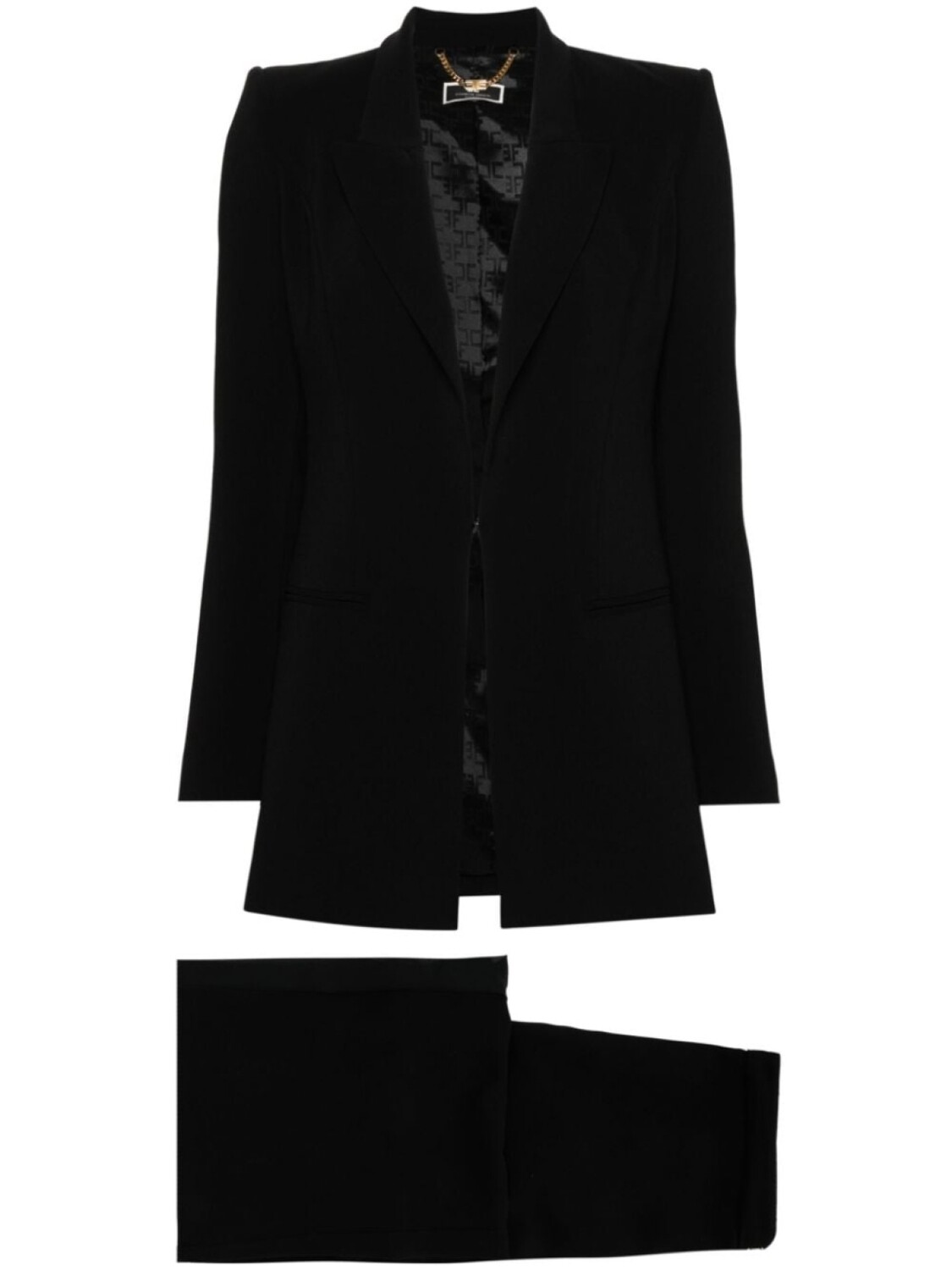 

Elisabetta Franchi костюм с расклешенными брюками и логотипом, черный
