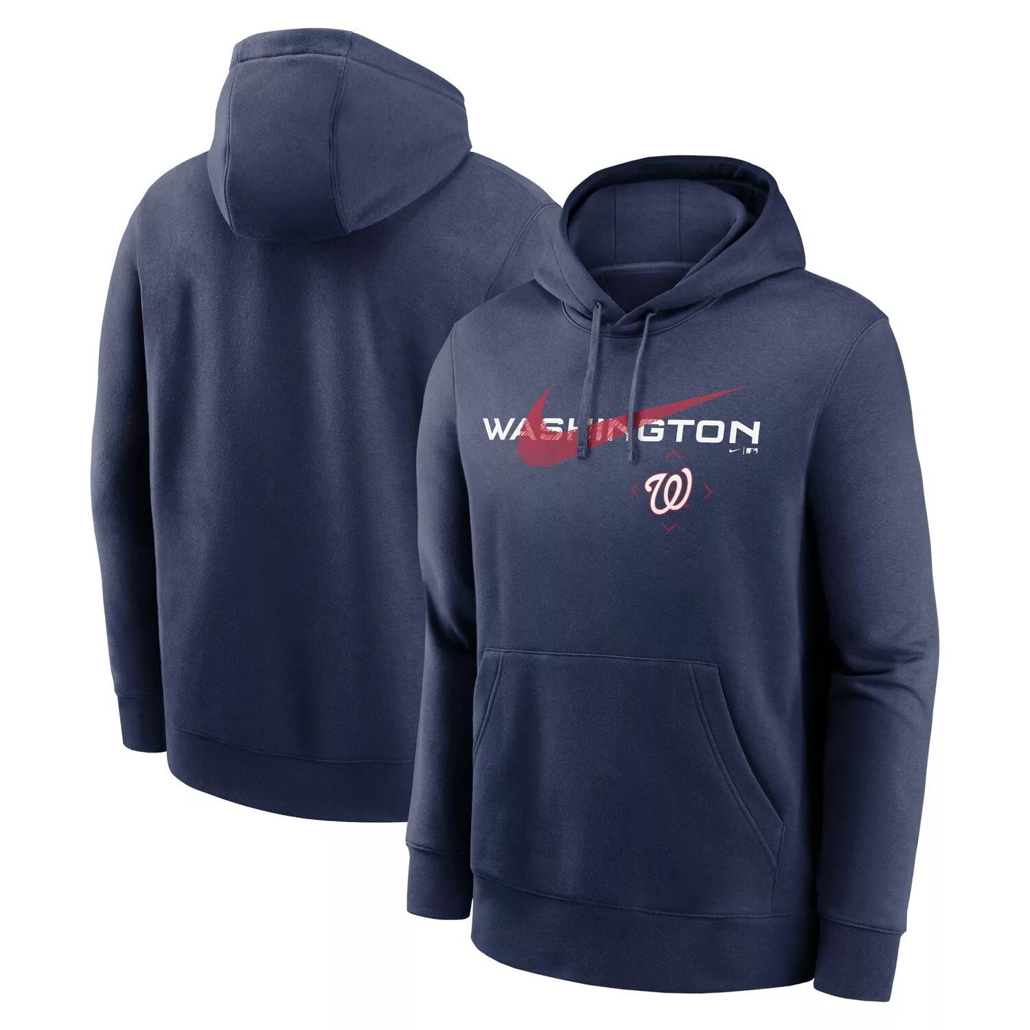 Мужской пуловер с капюшоном темно-синего цвета Washington Nationals Swoosh NeighborHOOD Nike