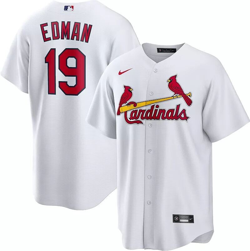 

Мужская белая домашняя майка Nike St. Louis Cardinals Tommy Edman #19 Cool Base