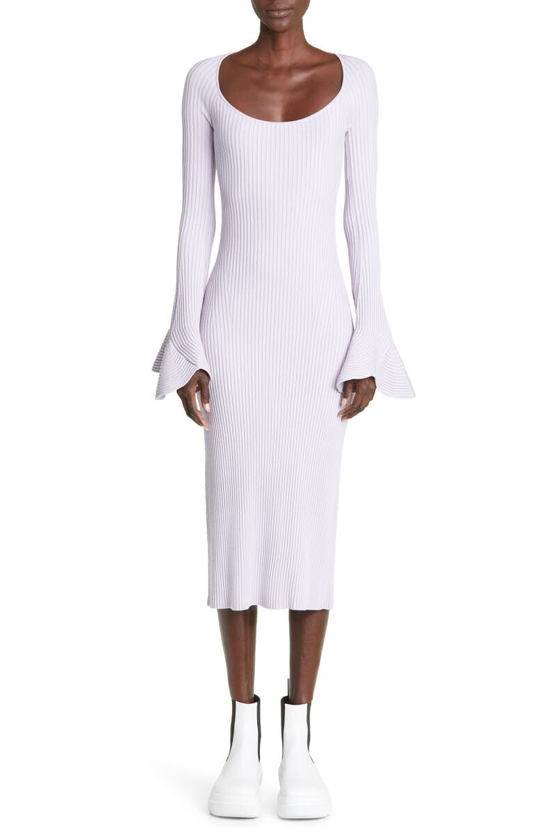 

Рифленое платье-свитер в рубчик с длинными рукавами PROENZA SCHOULER