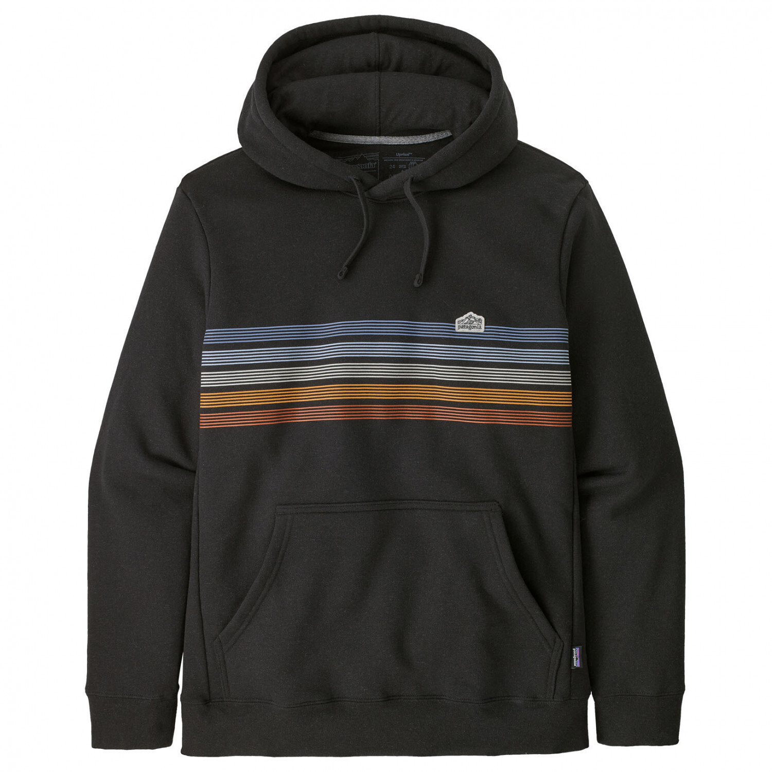 

Толстовка с капюшоном Patagonia Line Logo Ridge Stripe Uprisal Hoody, цвет Ink Black