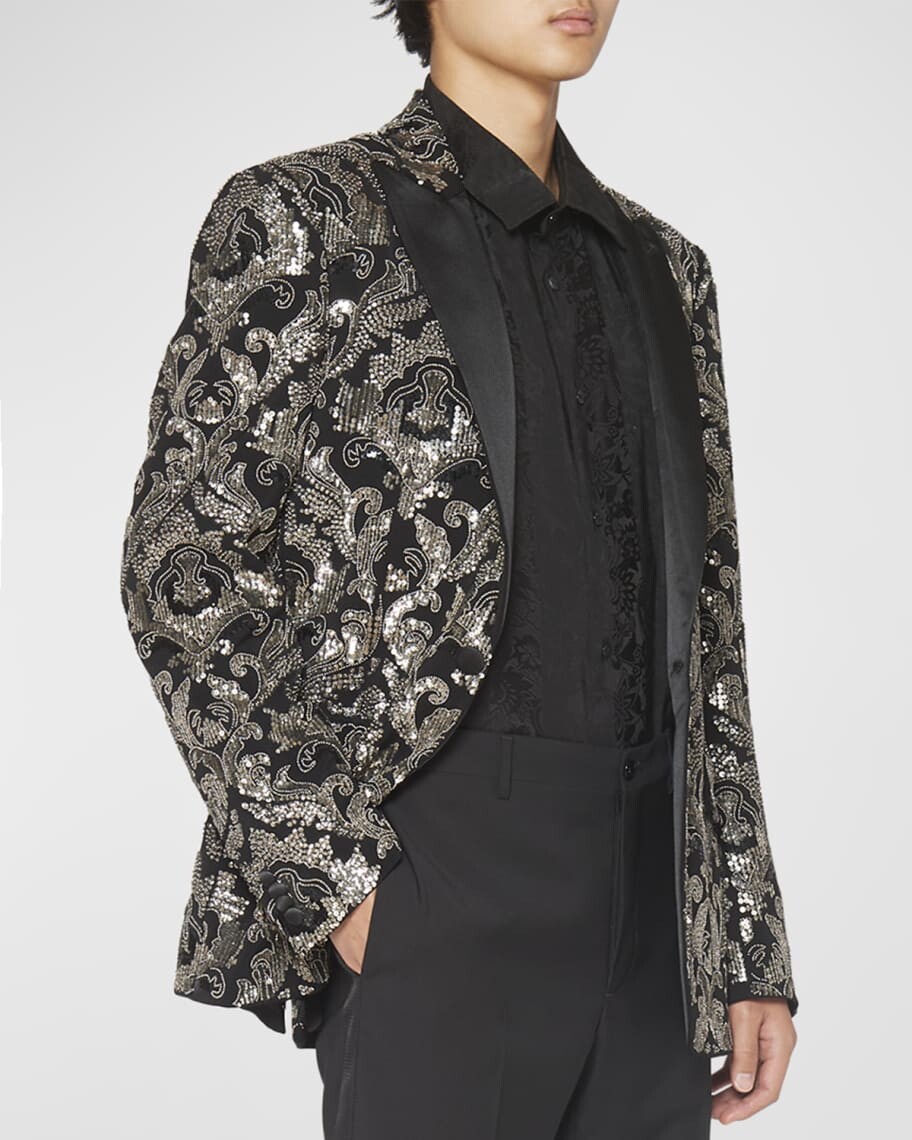 

Мужская куртка-смокинг Fuji с бисером Etro, Серый