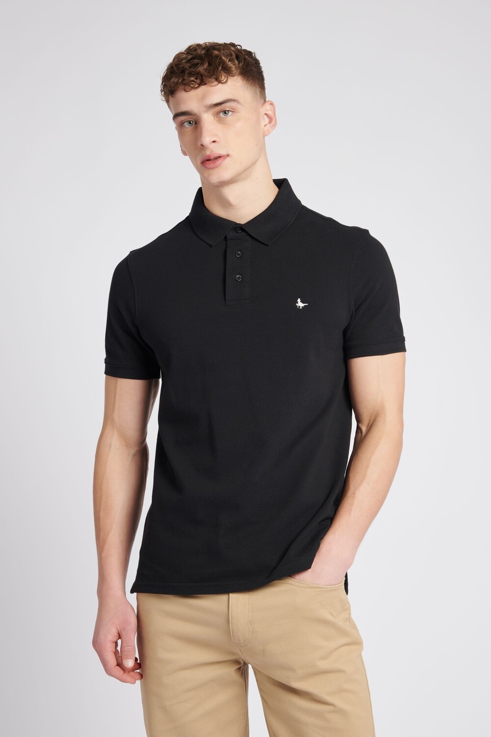 

Белая рубашка-поло Aldgrove из пике Jack Wills, черный