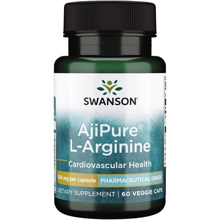 Аминокислота Ajipure L-аргинин фармацевтического качества 500 мг 60 растительных капсул, Swanson
