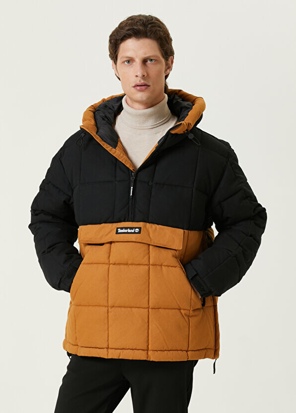 

Черный пуховик-анорак с капюшоном Timberland