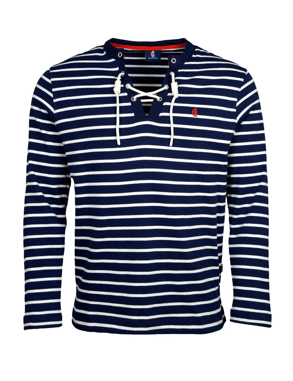 

Лонгслив Wind Sportswear Larmarm Shirt mit Knopfleiste, цвет navy weiß