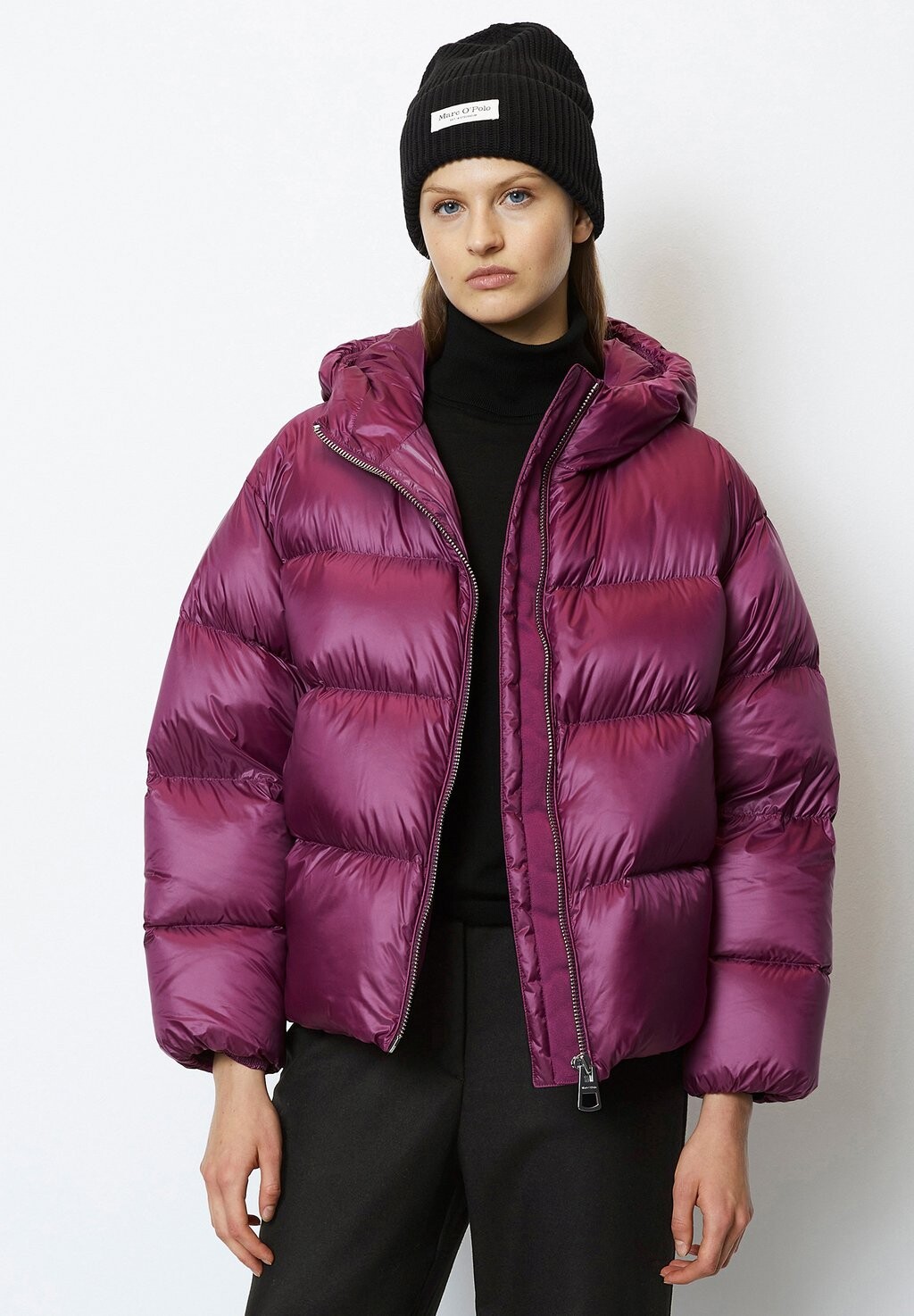 

Пуховик Puffer A-Shape With Hood, Drawstring Hem Marc O'Polo, цвет juicy berry