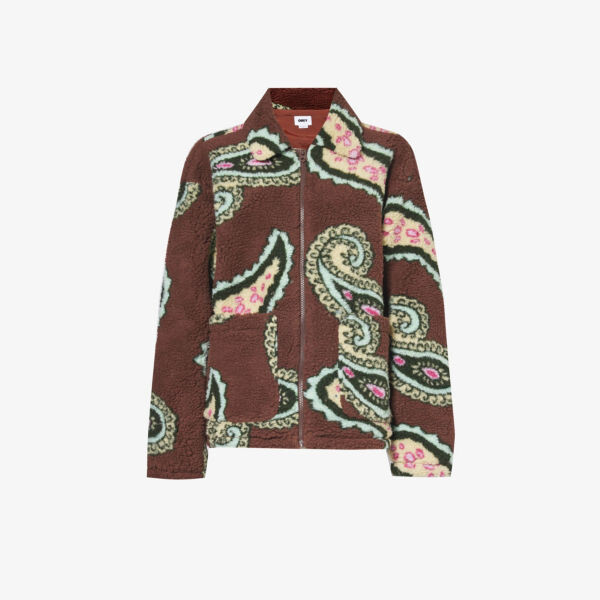

Флисовая куртка классического кроя с накладными карманами Paisley Obey, мультиколор