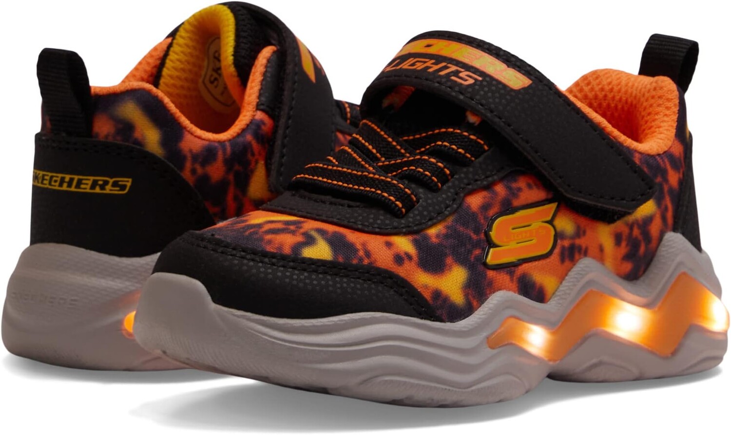 

Кроссовки Lighted-Erupters IV 400124N SKECHERS KIDS, цвет Black/Orange