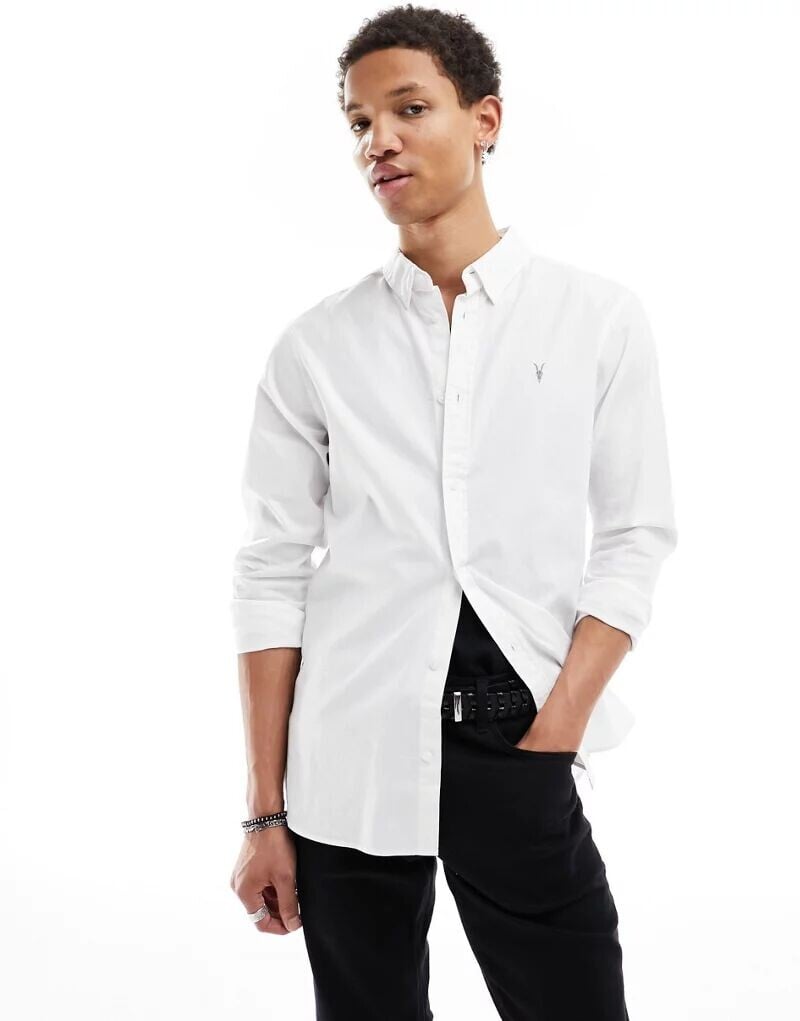 

Белая эластичная рубашка AllSaints Hawthorne