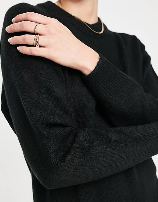 

Черное трикотажное платье миди крупной вязки New Look Tall, Черный