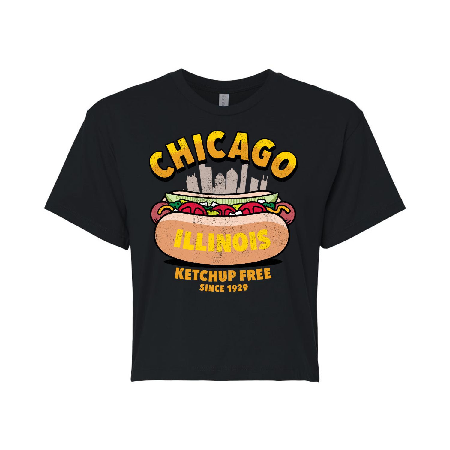 Укороченные футболки с рисунком Chicago для юниоров Licensed Character, черный